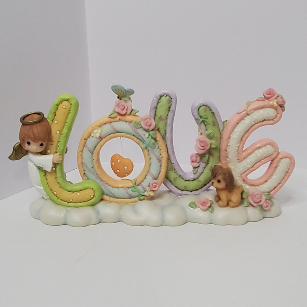 Precious Moments Love Figurine with Angel and Puppy - Multicolor